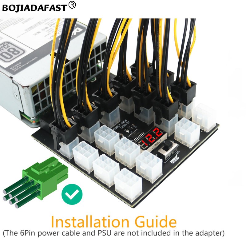 2400W Server Psu Breakout Board - 17 * Разъем PCI-E 6Pin для