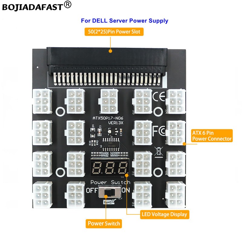17 * Разъем PCI-E 6Pin для сер – обзор и цена 2400W Server Psu Breakout Board